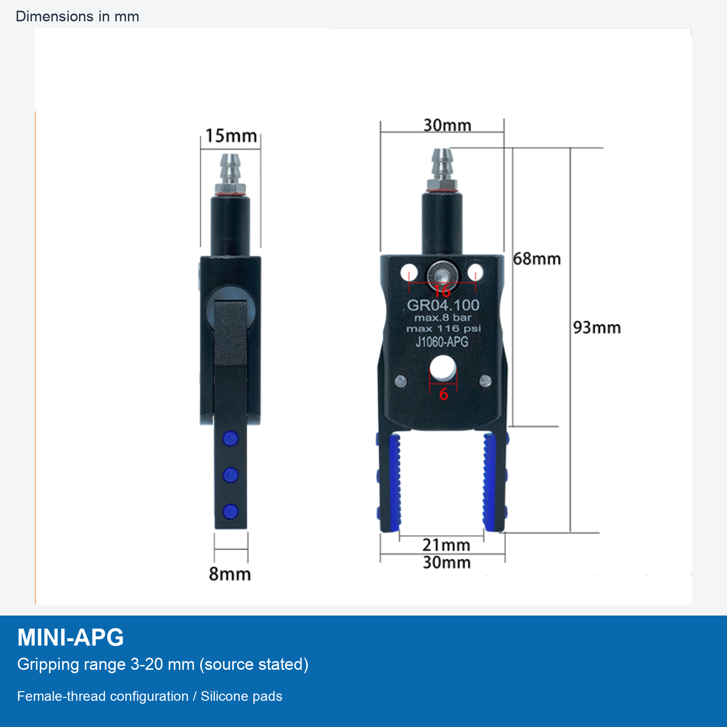 MINI-APG | 3-20 mm grip dimensional image