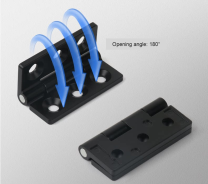 Original opening and folded-hinge reference photograph, nominal 180° opening