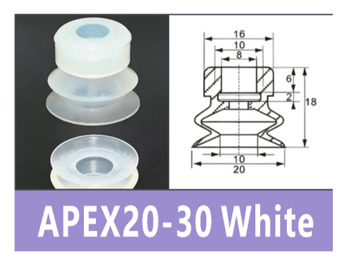 White APEX20-30° Extra Soft Silicone | BOLTTE-BOC-WHITE-APEX20-30-EXTRA-SOFT-SILICONE | PDF product card