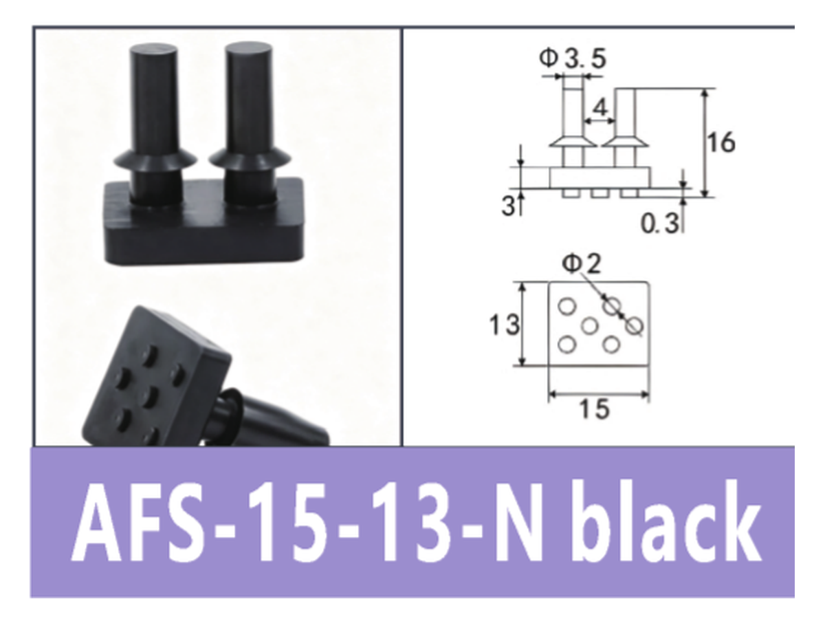Black AFS-15-13-N Gripper Pad | BOLTTE-BOC-BLACK-AFS-15-13-N-GRIPPER-PAD | PDF product card