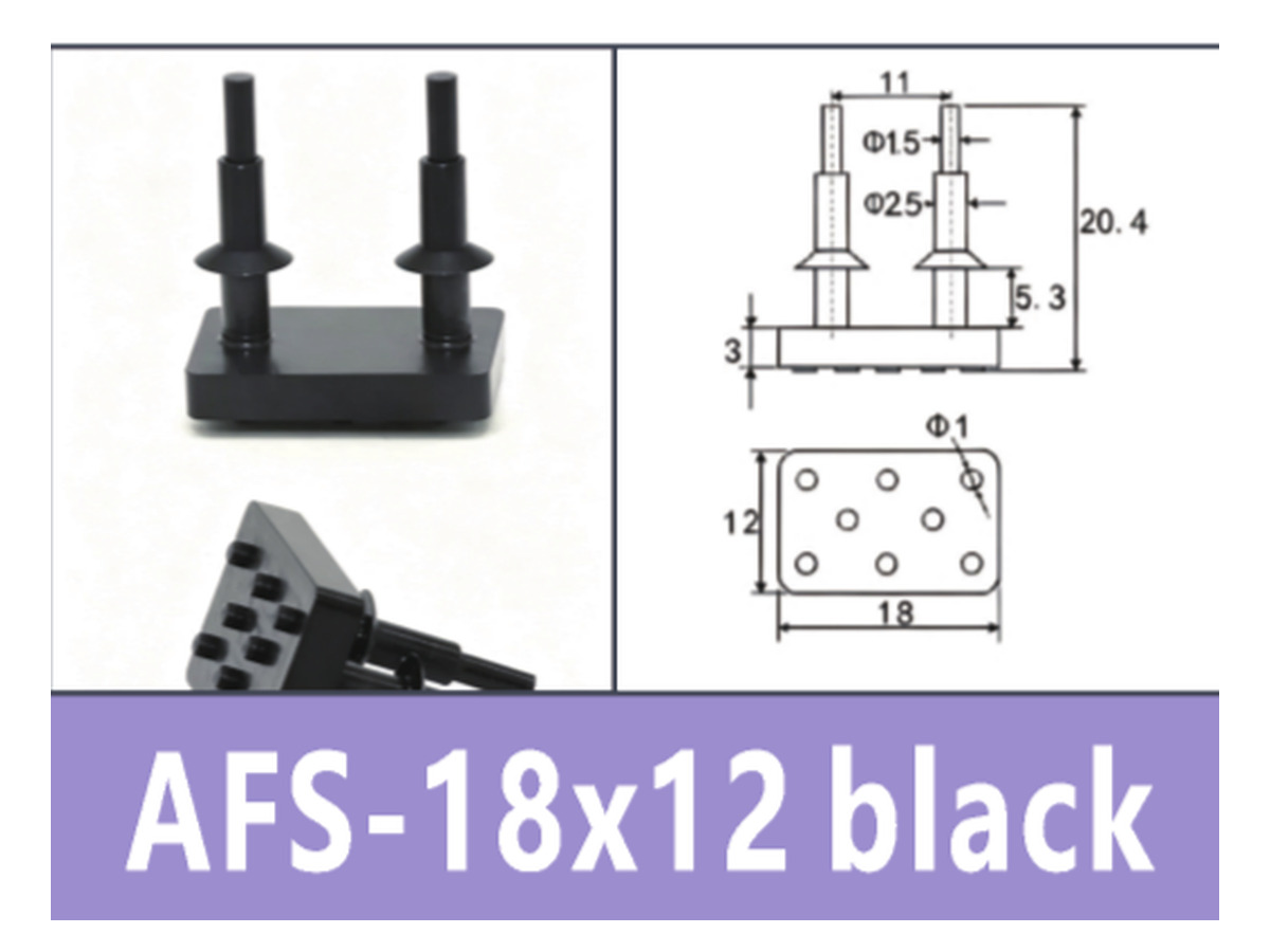 Black AFS-18*12MM Gripper Pad | BOLTTE-BOC-BLACK-AFS-18-12MM-GRIPPER-PAD | PDF product card