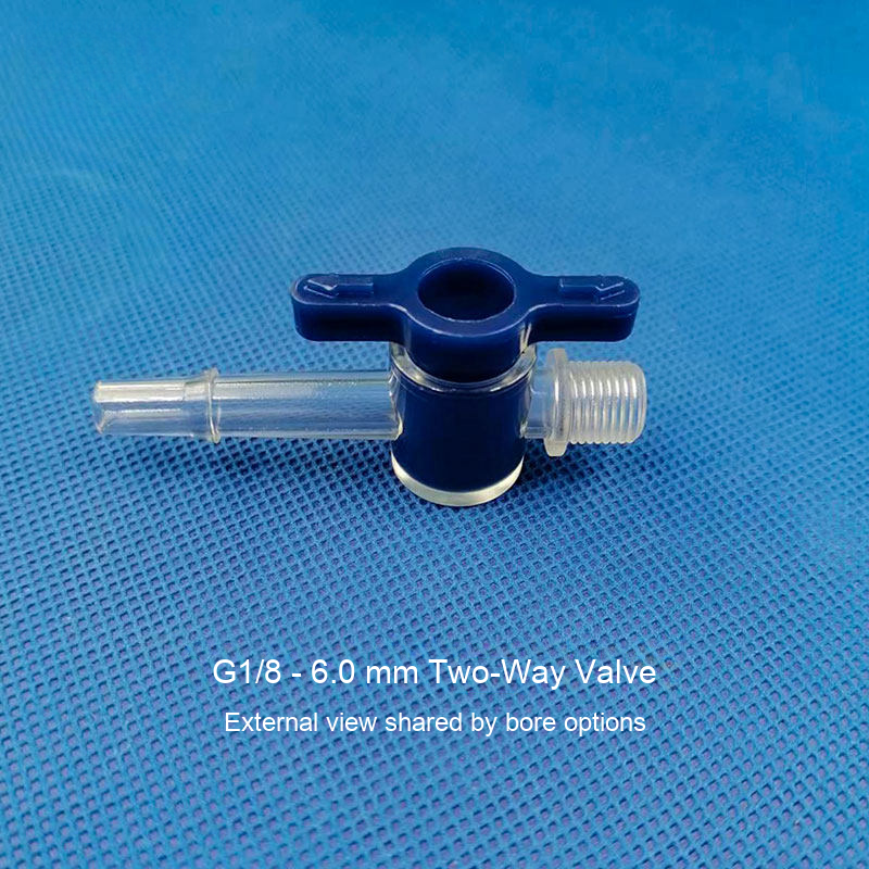 PC Two-Way Control Valves, G1/8 to 6.0 mm, 3.5 or 4.2 mm Bore original product view 3