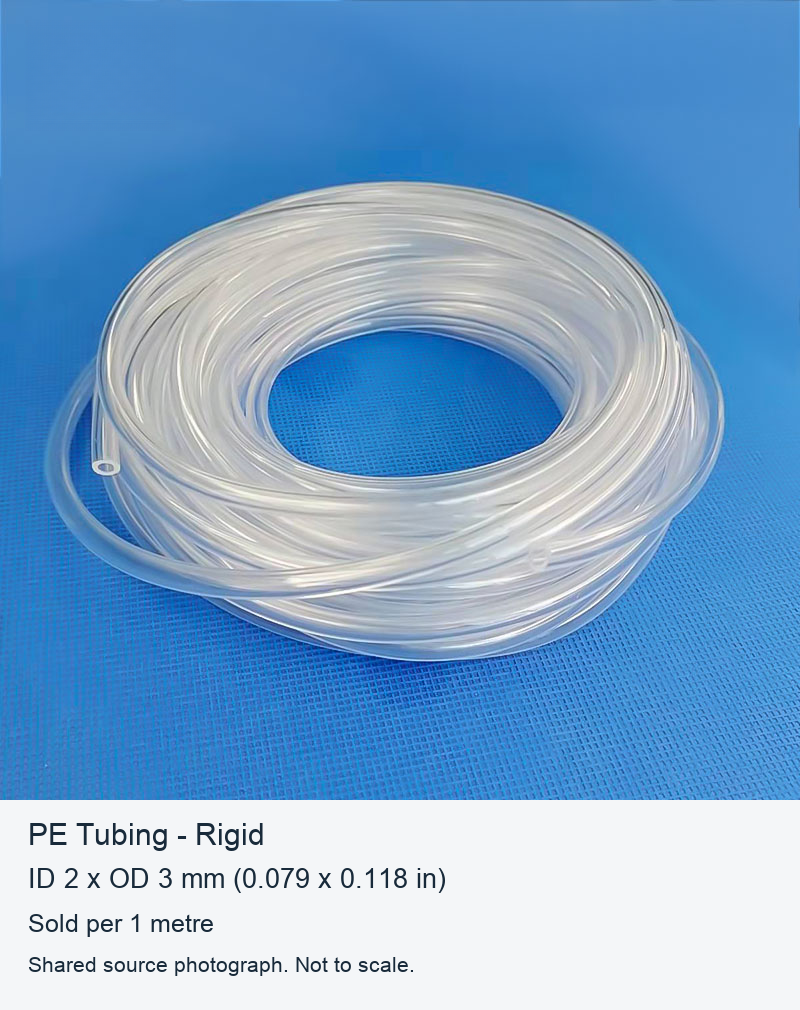 Clear PE and PU Tubing, 2-5 mm ID, Sold per 1 Metre original product view 2