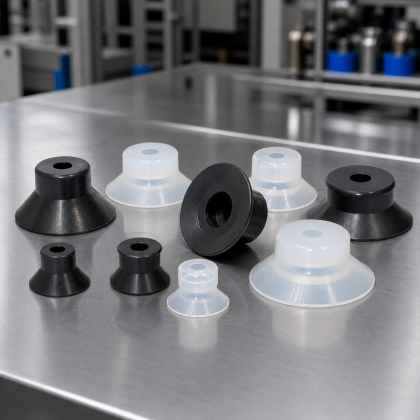 PFG PA Series Flat Vacuum Suction Cups in Silicone and Nitrile Rubber