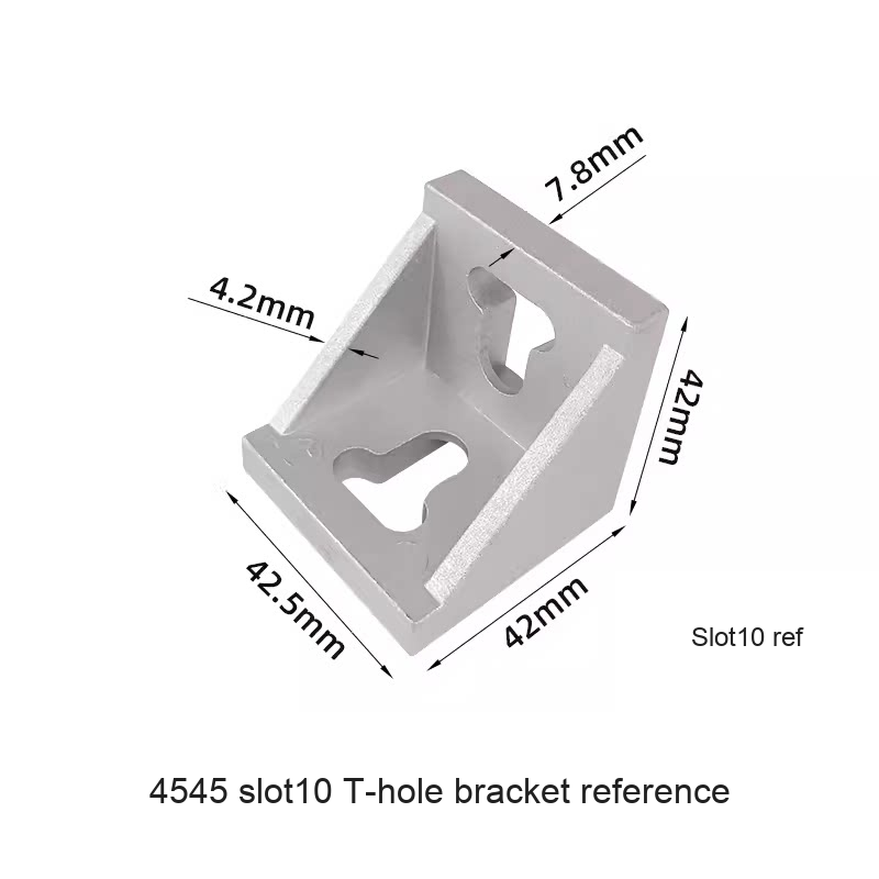 4545 slot10 T-hole bracket reference — original photograph; verify selected SKU dimensions