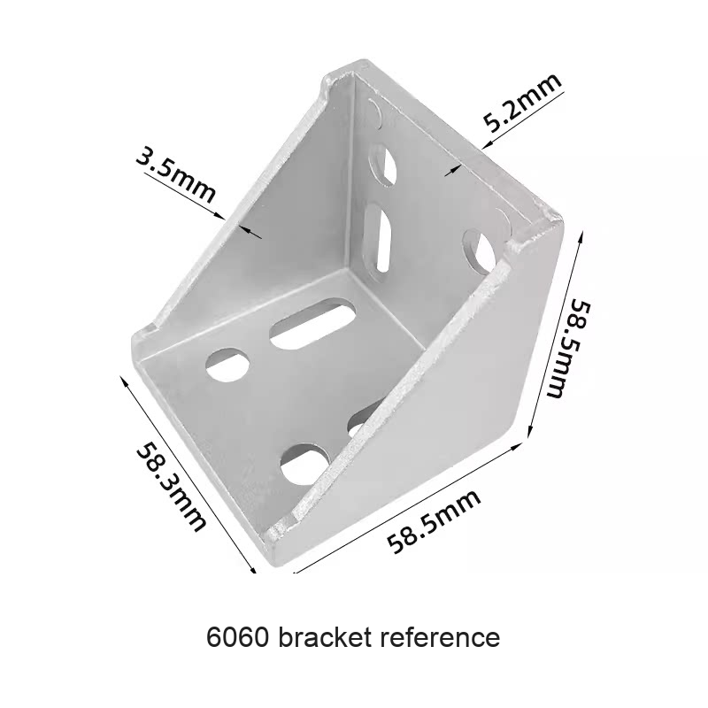 6060 bracket reference — original photograph; verify selected SKU dimensions