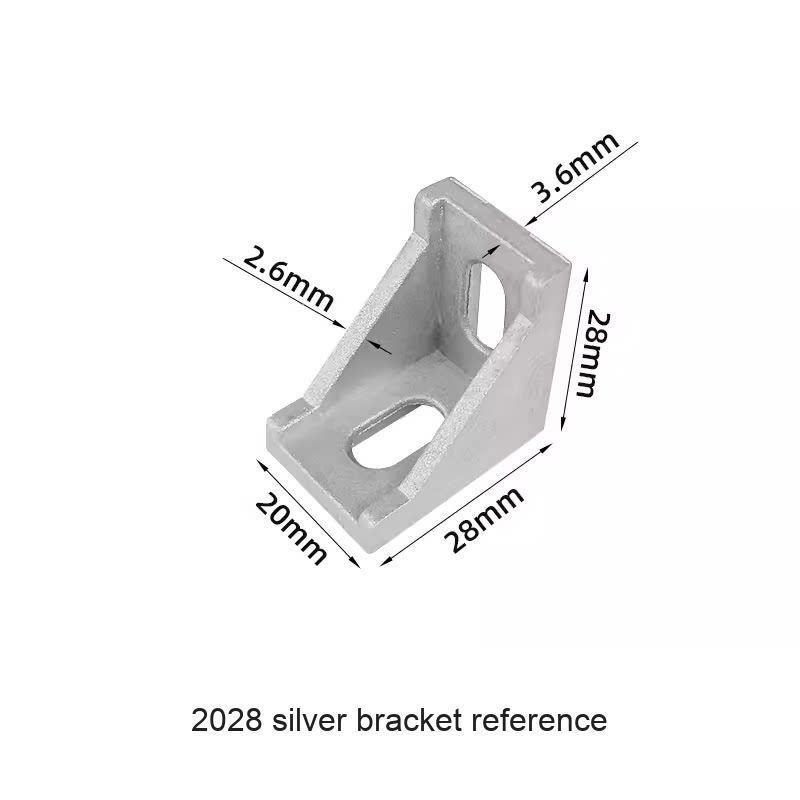 2028 silver bracket reference — original photograph; verify selected SKU dimensions