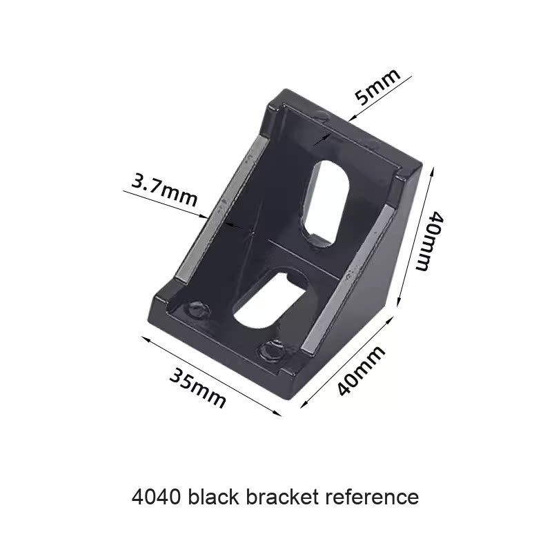 4040 black bracket reference — original photograph; verify selected SKU dimensions
