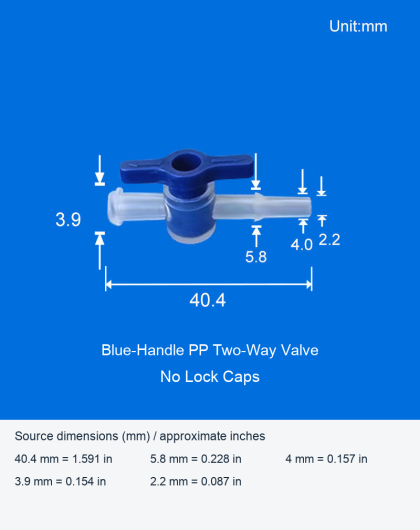 PP/PE Two-Way Luer-Style Valves and Separate Mounting Seat