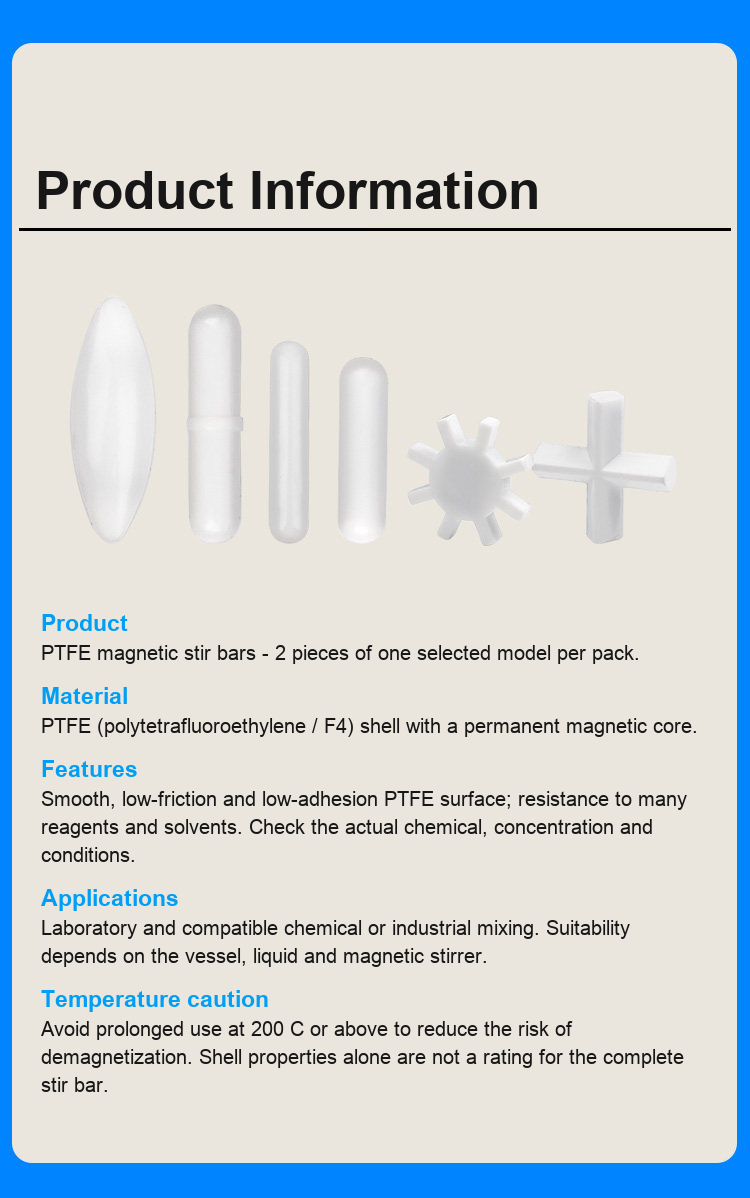 PTFE magnetic stir bar product information