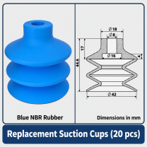 Replacement Suction Cups (20 pcs) - English technical drawing and dimensions
