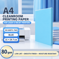 A4 Blue – 80 gsm – 250 Sheets, cleanroom printing paper