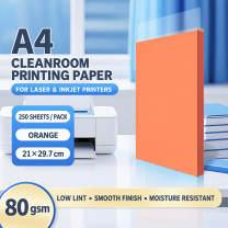 A4 Orange – 80 gsm – 250 Sheets, cleanroom printing paper