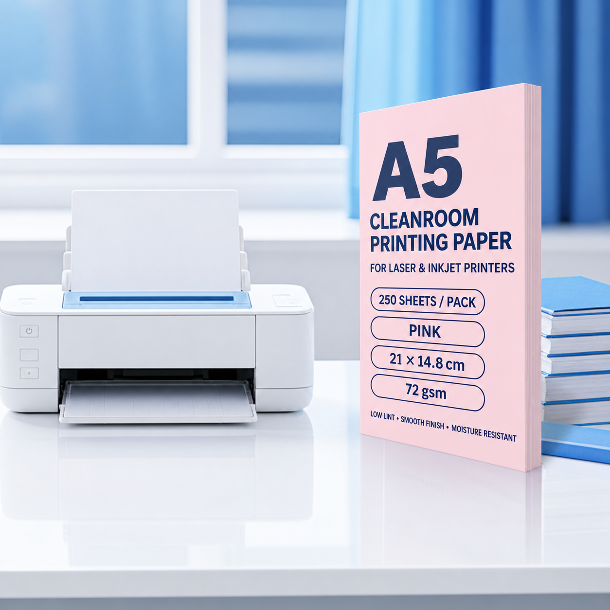 A5 Pink – 72 gsm – 250 Sheets, cleanroom printing paper