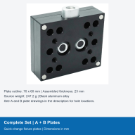 Black Aluminum Quick-Change Fixture Plates, A/B Set and Spare Plates