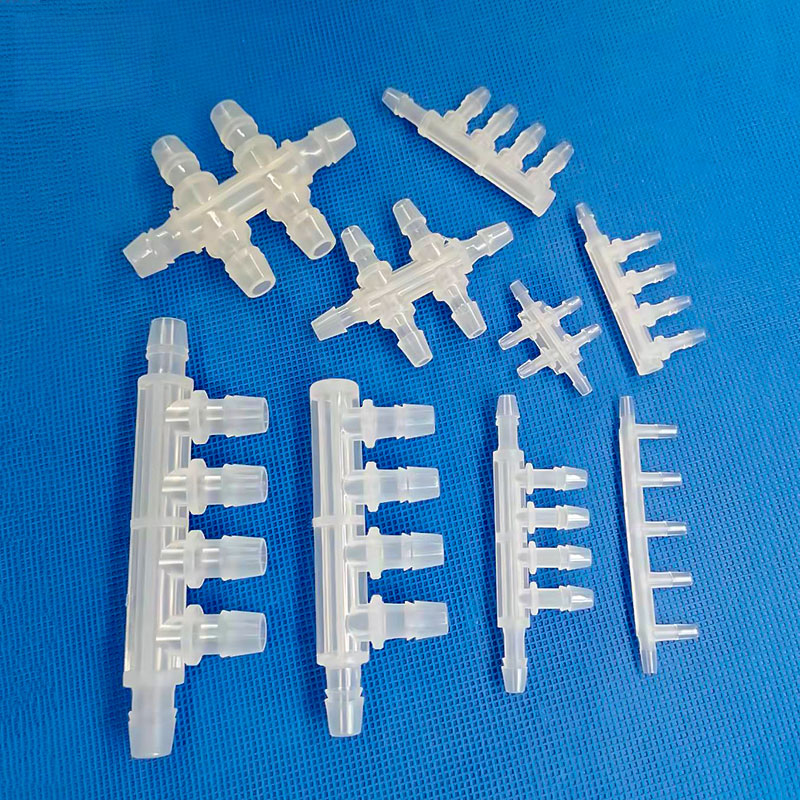 Six-Way Double-Cross Plastic Hose-Barb Connectors, 1.6 and 4.0 mm original product view 3