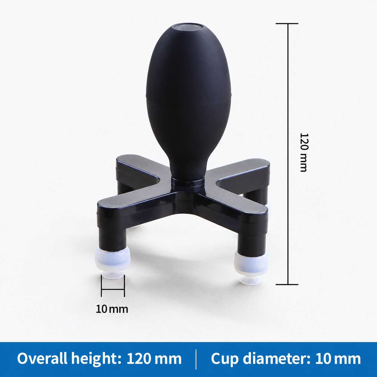 White-cup four-arm vacuum pickup tool, 10 mm cups and 120 mm height