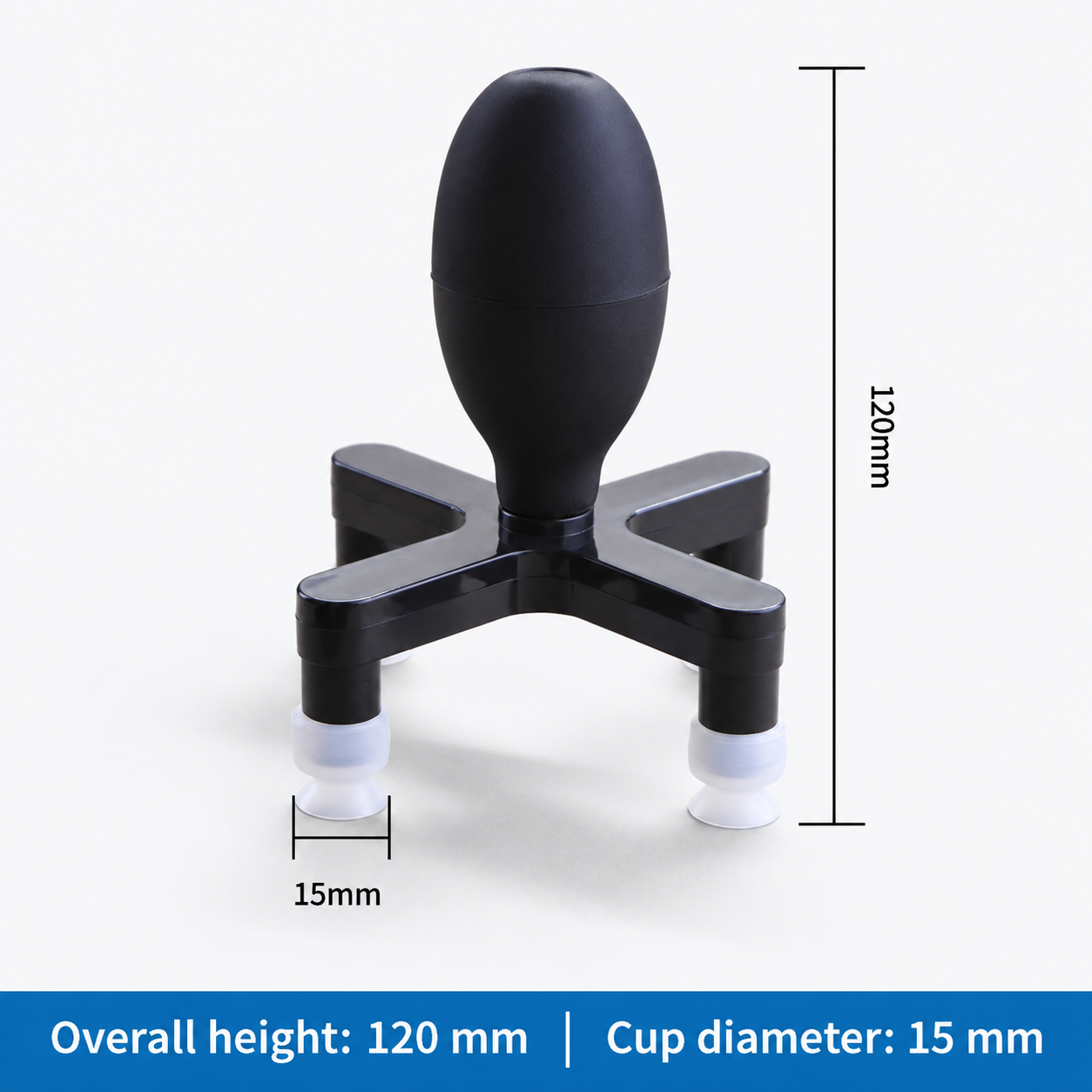 White-cup four-arm vacuum pickup tool, 15 mm cups and 120 mm height