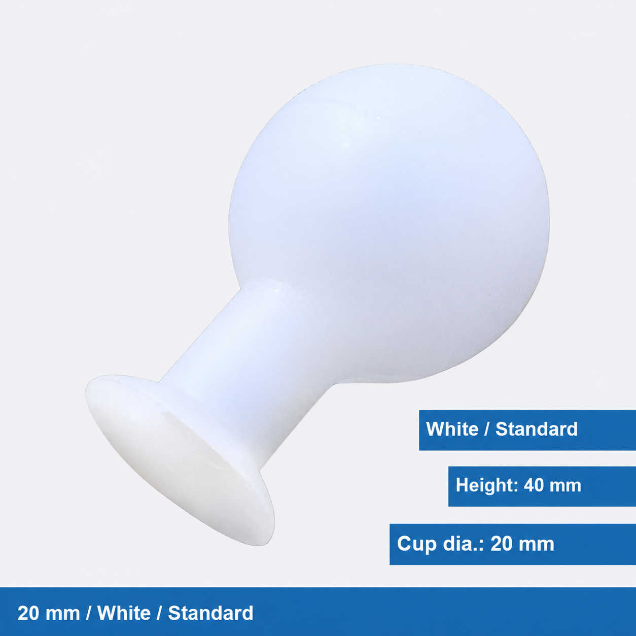 White / 20 mm / Standard, height 40 mm