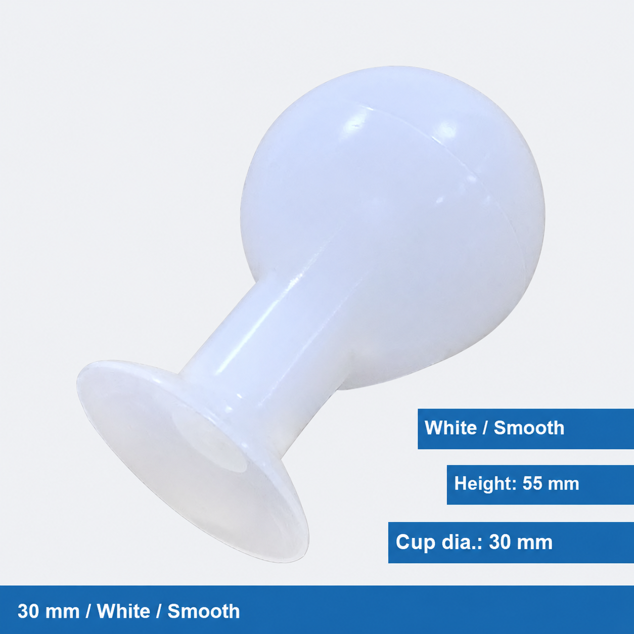 White / 30 mm / Smooth, height 55 mm