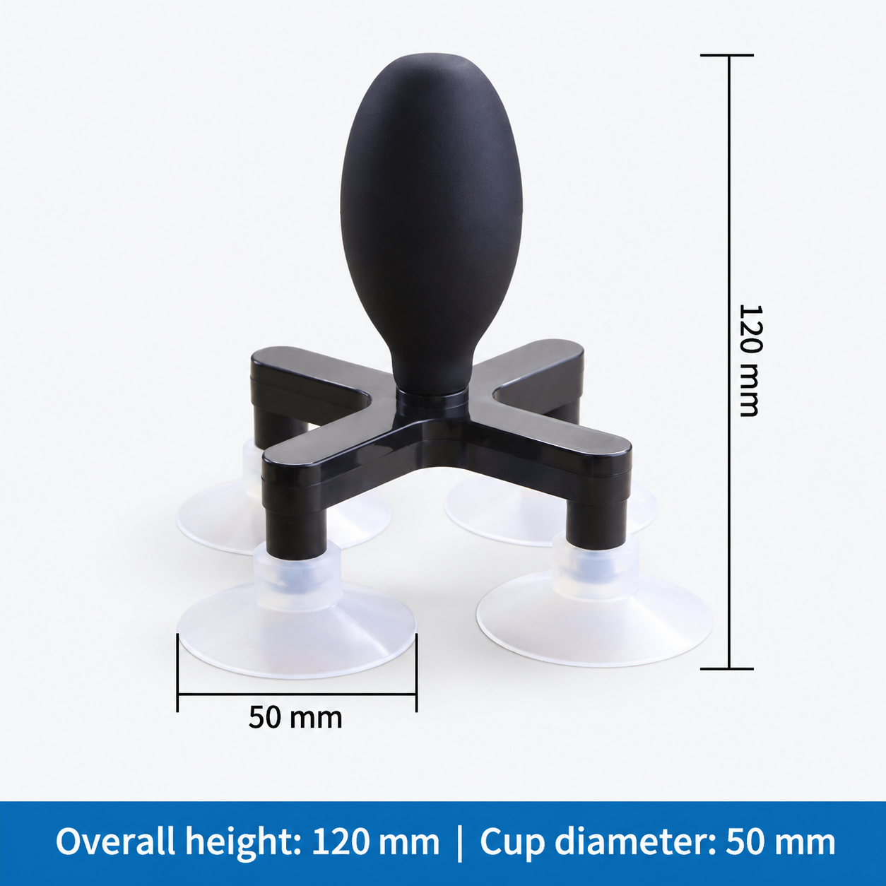 White-cup four-arm vacuum pickup tool, 50 mm cups and 120 mm height