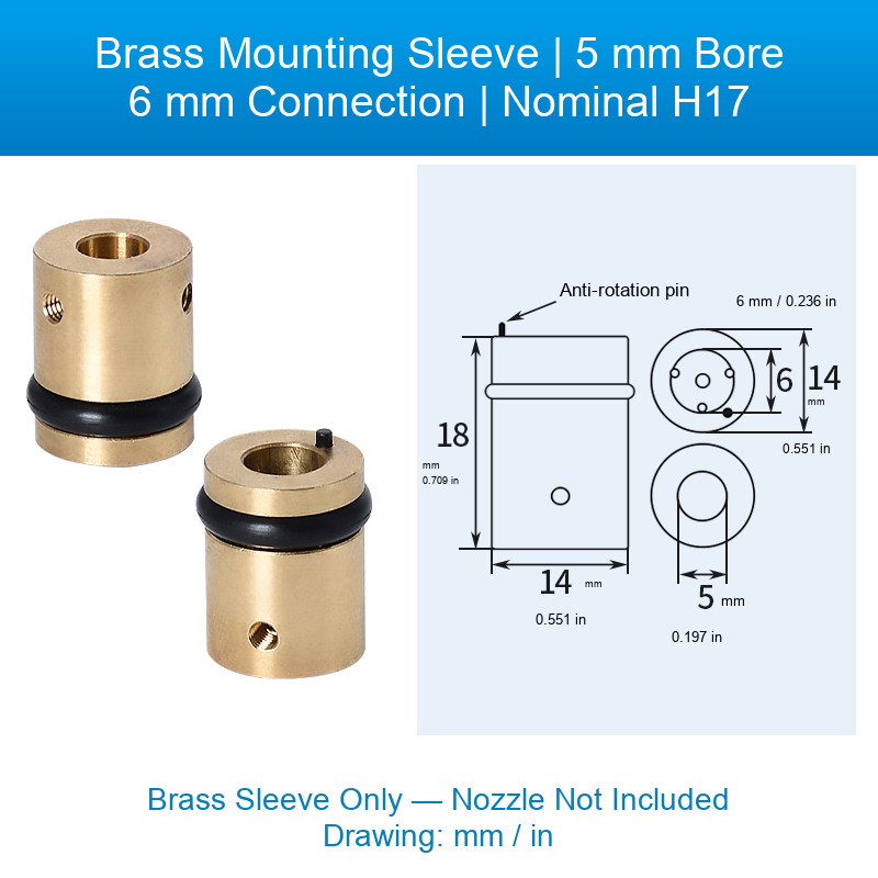 SMT brass sleeve detail sleeve 5 mm: original product photographs and drawings in English