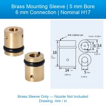 5 mm / 0.197 in Bore — Sleeve Only — original photo and dimension drawing