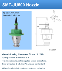 SMT-JU500 original product photograph and engineering drawing