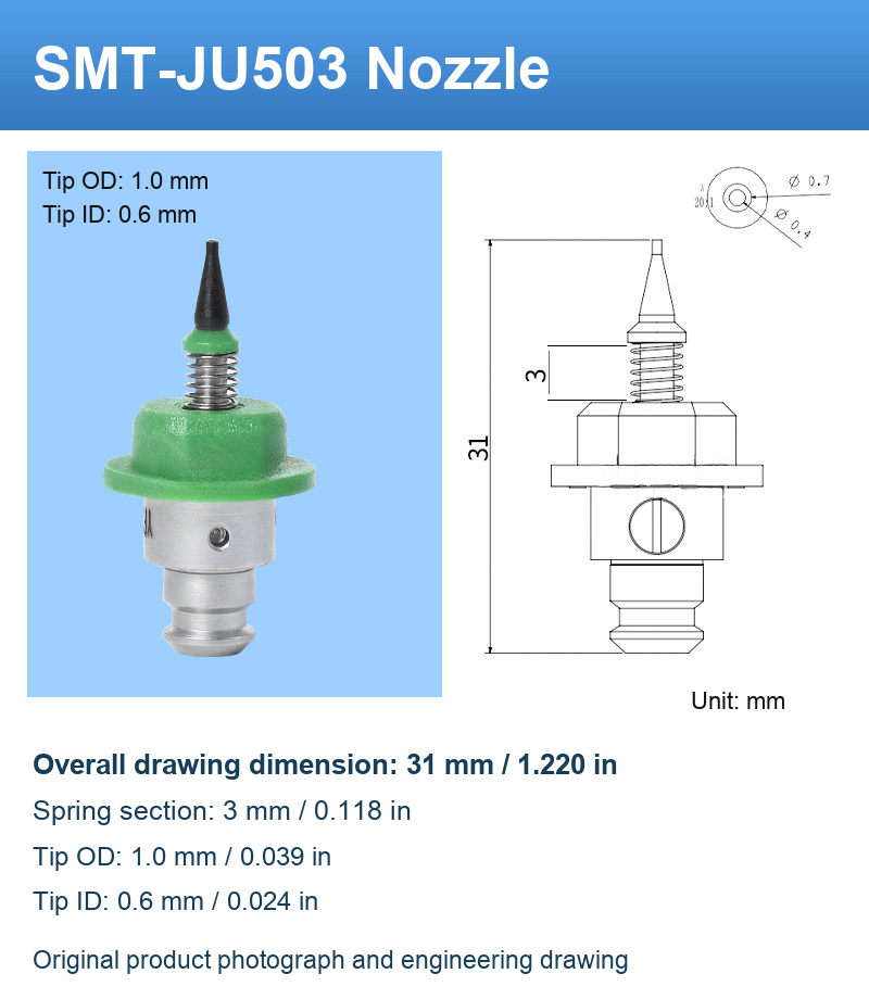 SMT-JU503 original product photograph and engineering drawing