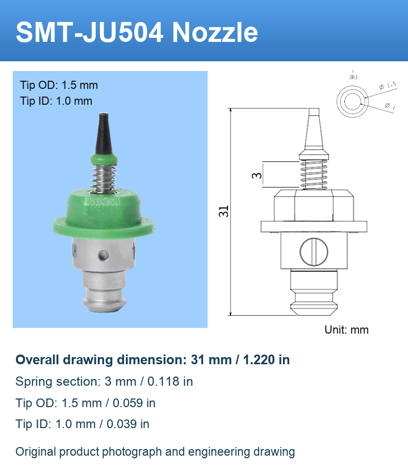 SMT-JU504 original product photograph and engineering drawing
