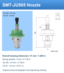 SMT-JU505 original product photograph and engineering drawing