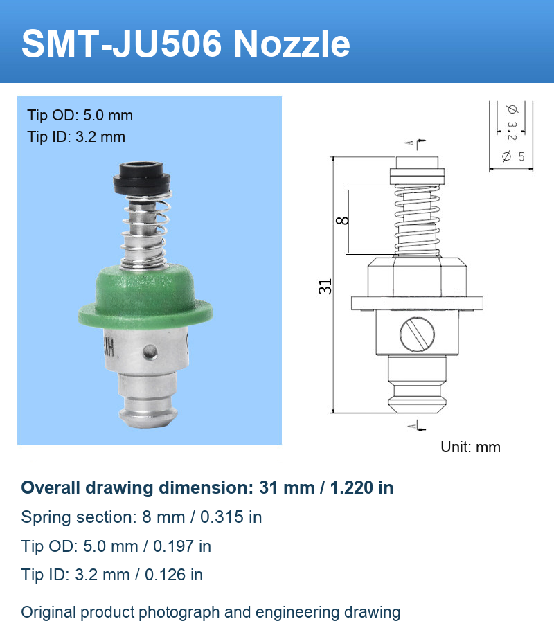 SMT-JU506 original product photograph and engineering drawing