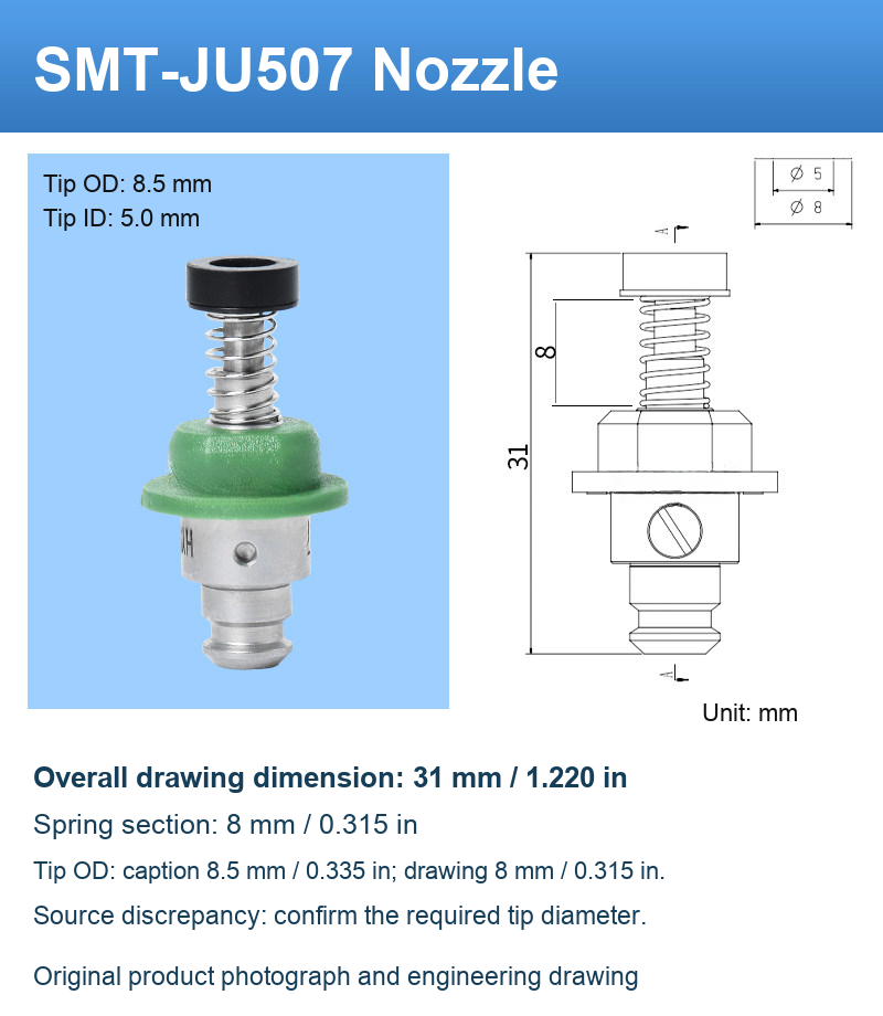 SMT-JU507 original product photograph and engineering drawing
