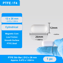 Cylindrical PTFE Magnetic Stir Bars, D10-D15, 26-55 mm
