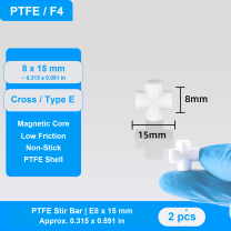 PTFE Magnetic Stir Bars - Cross, Cylindrical, H-Series, Eight-Tooth and Spherical, 2 Pieces