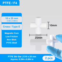 PTFE Magnetic Stir Bars - Cross, Cylindrical, H-Series, Eight-Tooth and Spherical, 2 Pieces