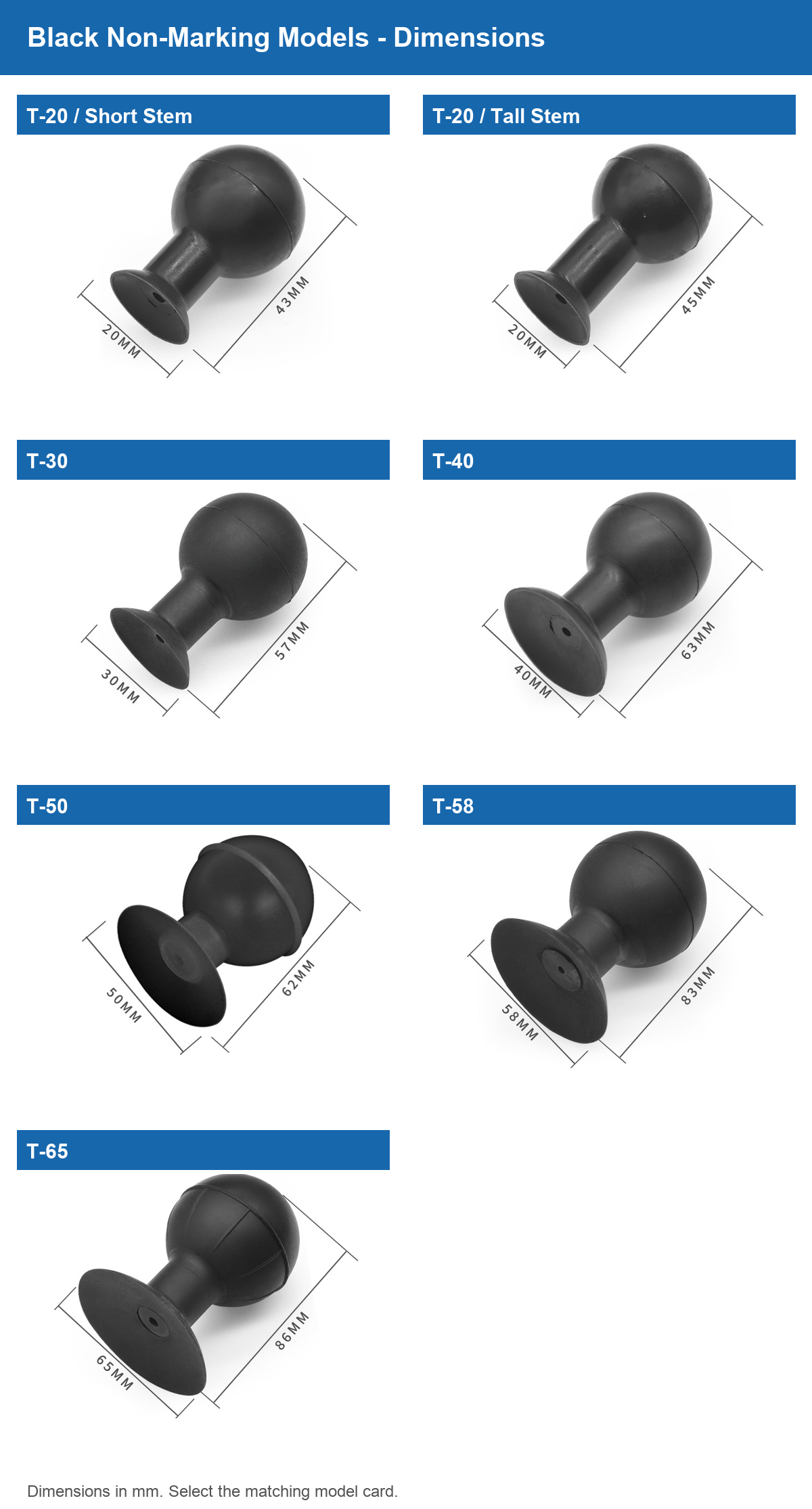 T-Series vacuum suction bulb 05 black non marking