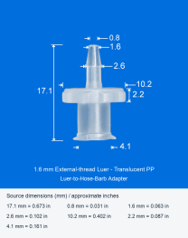 1.6 mm / External thread / Translucent