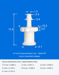 2.4 mm / External thread / White