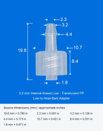 3.2 mm / Internal thread / Translucent