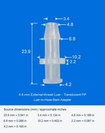 4.8 mm / External thread / Translucent