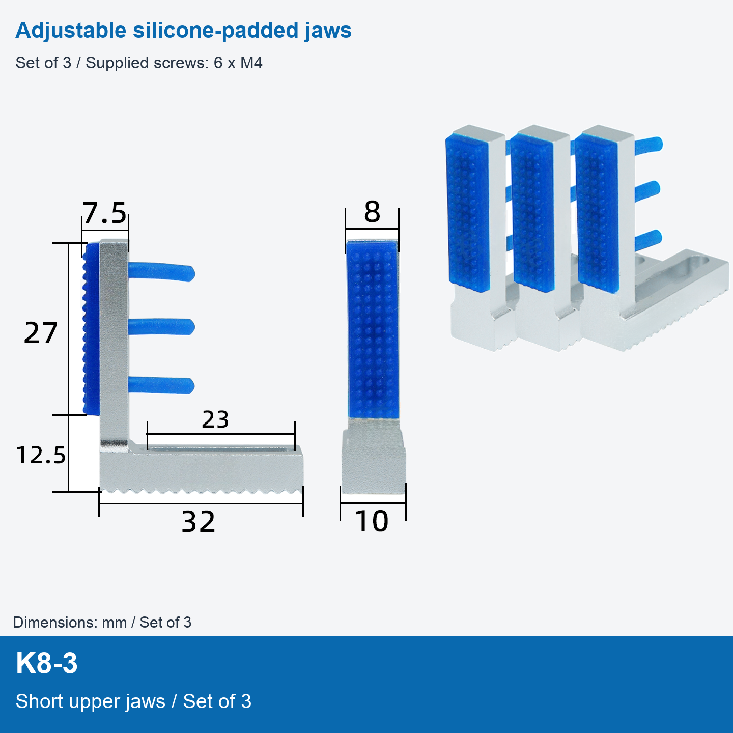 K8-3 / Short upper jaws / Set of 3