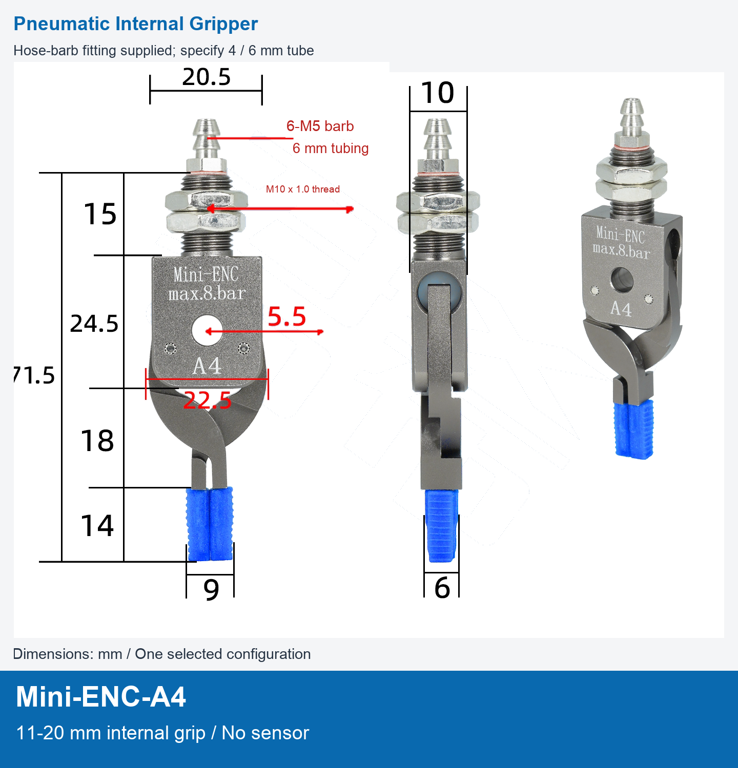 Mini-ENC-A4 / 11-20 mm internal grip / No sensor
