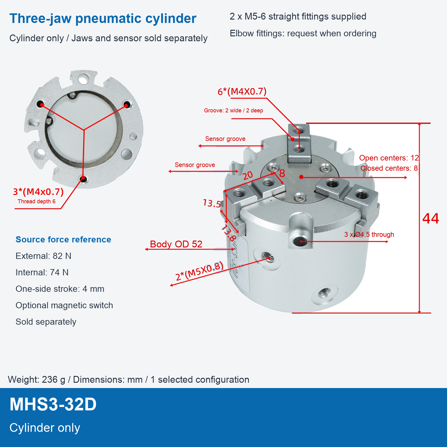 MHS3-32D / Cylinder only