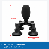 LY-04 Black Antistatic Four-Cup Vacuum Pickup Tools, 10-50 mm