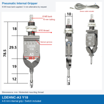 LDEHNC-A3 Y18 / 4-6 mm internal grip / Switch included