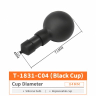 T-1831 Manual Silicone Vacuum Pickup Bulbs, Black & White Cups, 4–50 mm