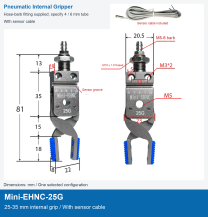 Mini-EHNC-25G / 25-35 mm internal grip / With sensor cable