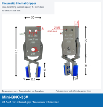 Mini-BNC-35# / 28.5-48 mm internal grip / No sensor / Side inlet