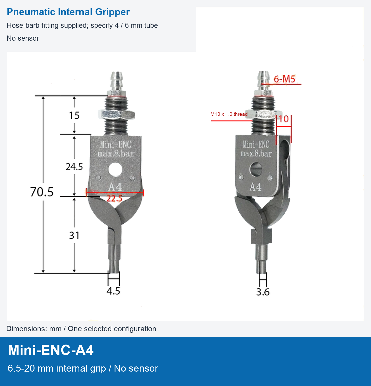Mini-ENC-A4 / 6.5-20 mm internal grip / No sensor